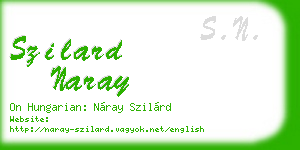 szilard naray business card